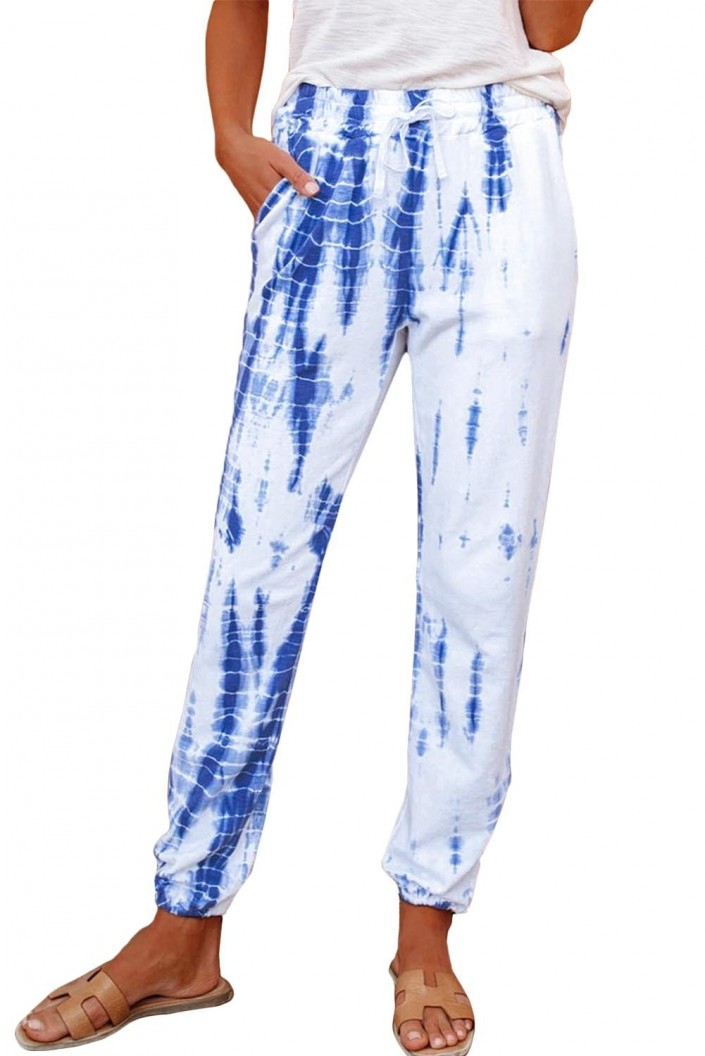 Bele jogger hlače Laila z žepi