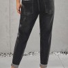 Črn denim jogger Annie z žepi
