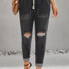 Črn denim jogger Annie z žepi