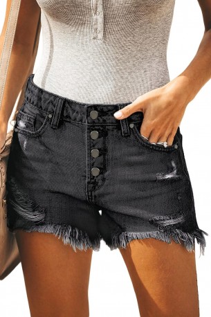Črne jeans kratke hlače Margot