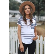 Črtasta majica s kratkimi rokavi Deborah