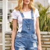 Jeans kratke hlače Amari z oprsnikom in naramnicami