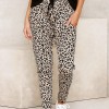 Kaki hlače Hailey z leopardjim vzorcem