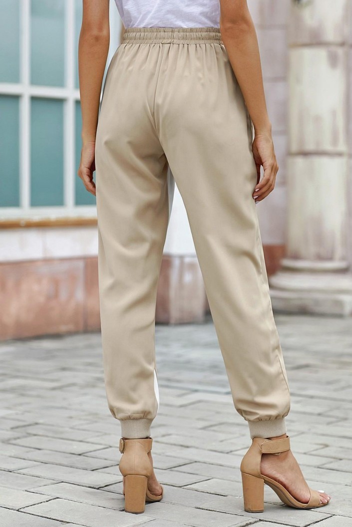 Kaki hlače za prosti čas Savannah z vrvico