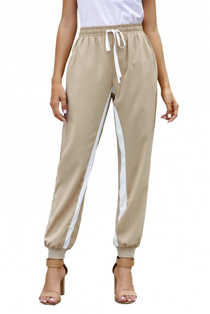 Kaki hlače za prosti čas Savannah z vrvico