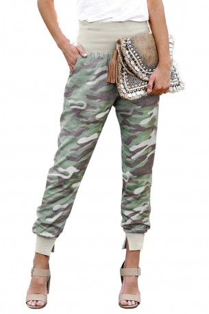 Kamuflažne ohlapne hlače Judith