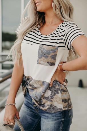 Kratka majica z žepom Willow v treh motivih