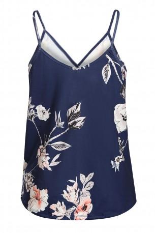Majica brez rokavov z modrim cvetličnim tiskom  Emery