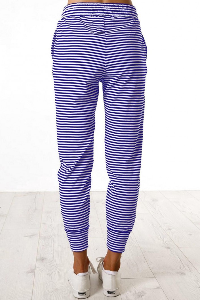 Modre črtaste navadne jogger hlače Kehlani