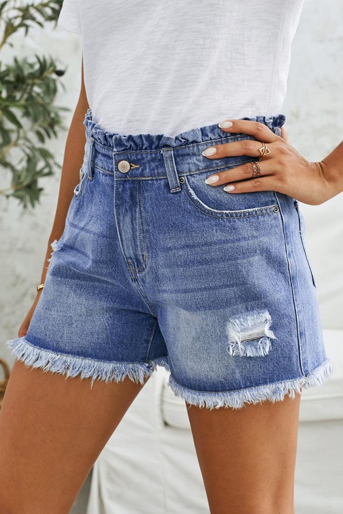 Modre jeans kratke hlače Elaina