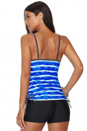 Preprost tankini Lennon z modrim potiskom