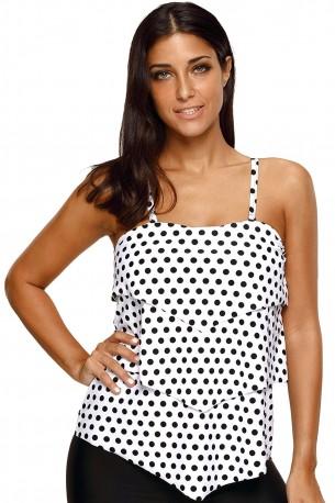 Retro pikčast tankini top Marlee