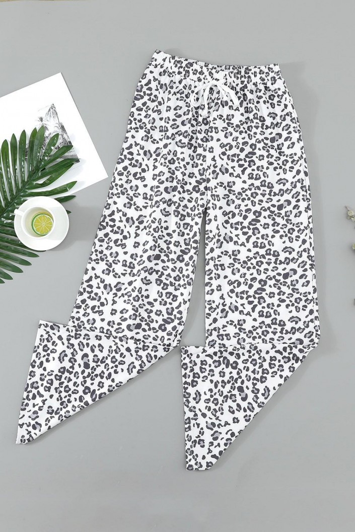 Široke hlače Genesis z leopardjim motivom