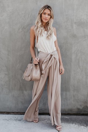 Široke hlače sive hlače  Lori