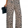 Široke hlače z visokim pasom Leopard