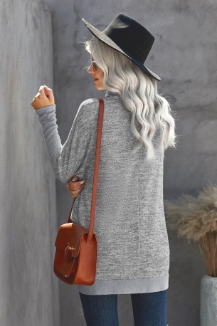 Siva tunika Paris z visokim ovratnikom