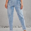 Svetlo moder denim jogger Lucille z žepi