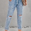 Svetlo moder denim jogger Lucille z žepi