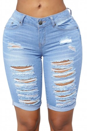 Svetlo modre denim bermuda kratke hlače