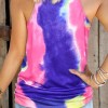 Tie dye majica brez rokavov Jimena z leopardjim žepom