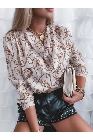 Klasična bluza z dolgimi rokavi in ​​potiskom Marelie