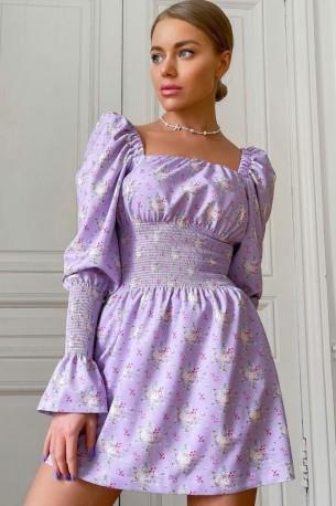 Romantična cvetlična mini obleka s puff rokavi Vendy